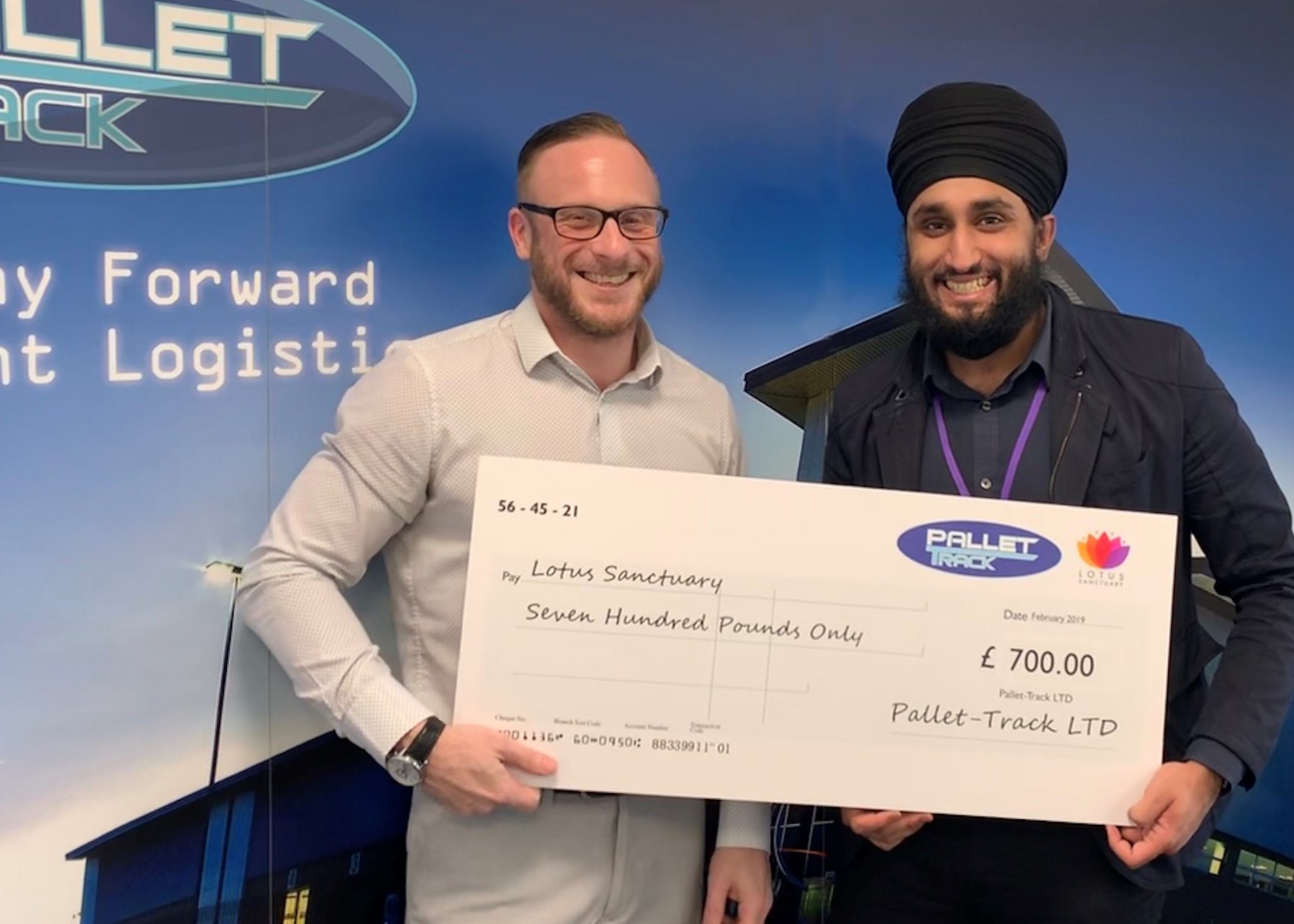 Pallet-Track raises £1,400 for two local charities thumbnail image