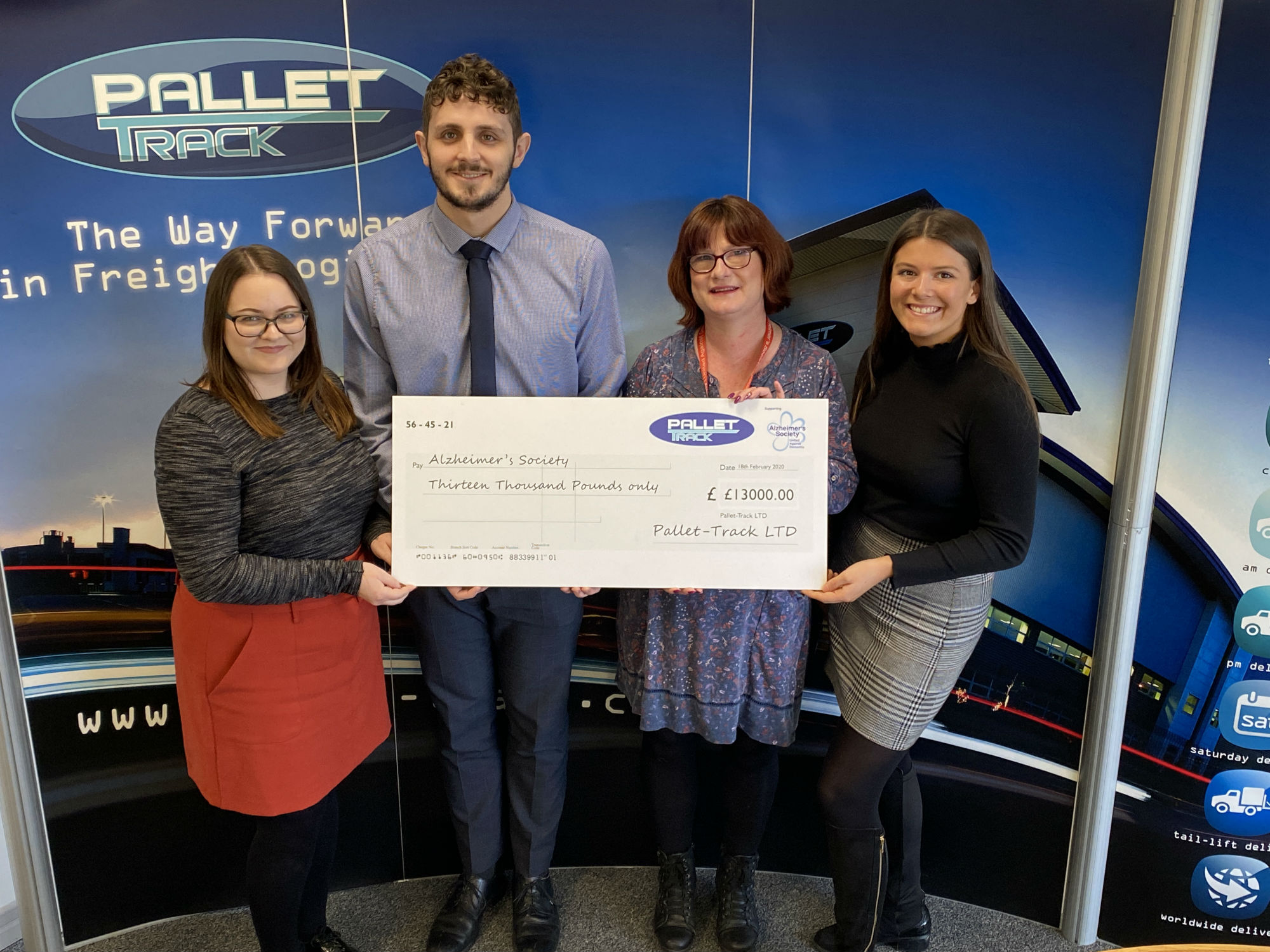 Pallet-Track donates £13,000 to Alzheimer’s Society thumbnail image